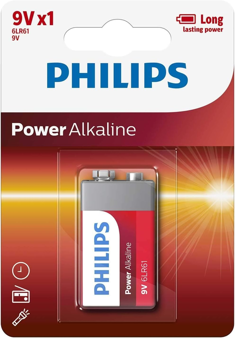 Philips Powerlife 6LR61 9V Alkaline Battery Philips Powerlife 6LR61 9V Alkaline Battery